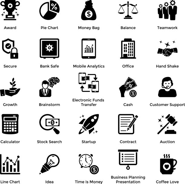 商业和金融符号图标集1图片下载