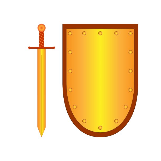 套标志盾和剑黄金2308图片下载