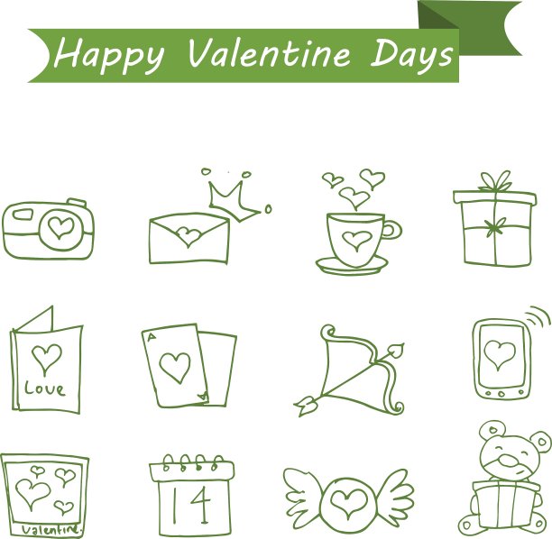 各种各样的偶像情人节收集股票图片下载