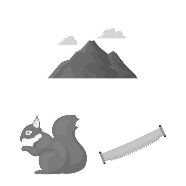 森林和自然单色图标设置图片下载