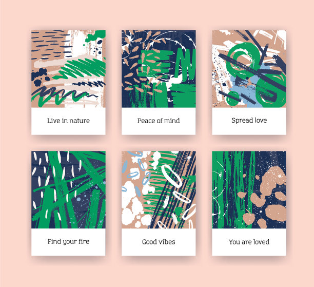 一捆绿色和棕色的海报模板图片下载