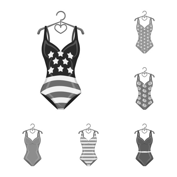 不同类型的泳衣单色图标图片下载