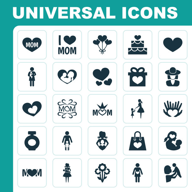 母亲节图标设计概念集25个这样图片下载