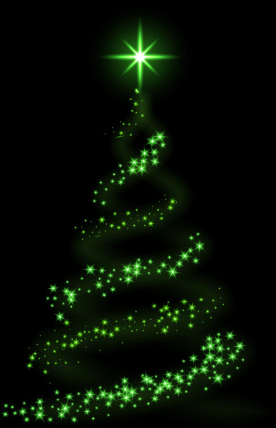 绿色圣诞树欢度新年背景图片下载