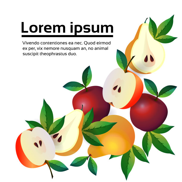 苹果和梨子白底健康图片下载