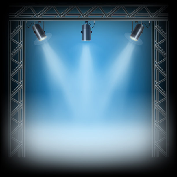 聚光灯放在博览会舞台上图片下载