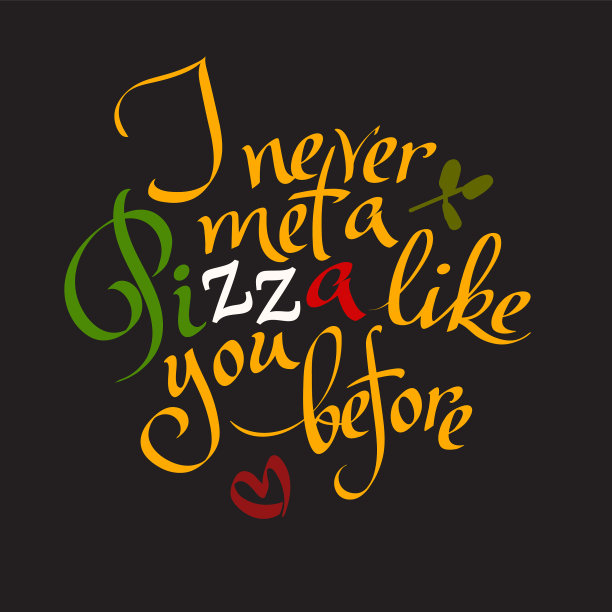 有趣的披萨印刷引用手绘图片下载