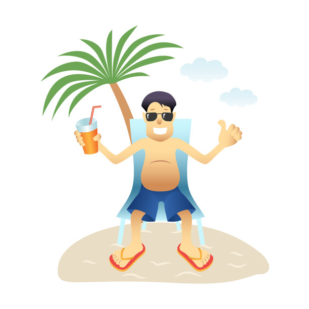 概念男子旗帜在海滩孤立的平坦图片下载