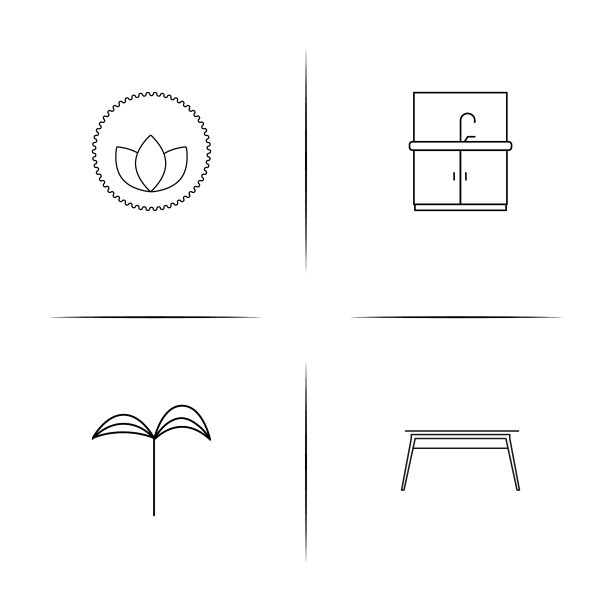 家具简单的线性图标设置概述图标图片下载