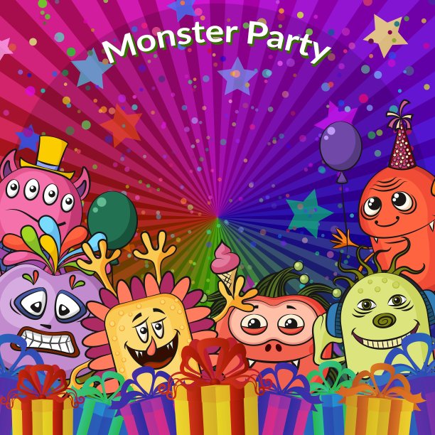 卡通怪物背景图片下载