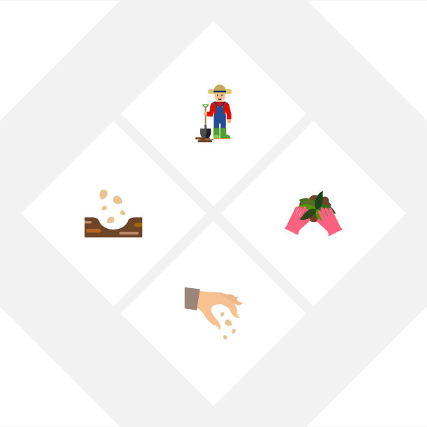 平面图标播种套植物，人播种和其他图片下载