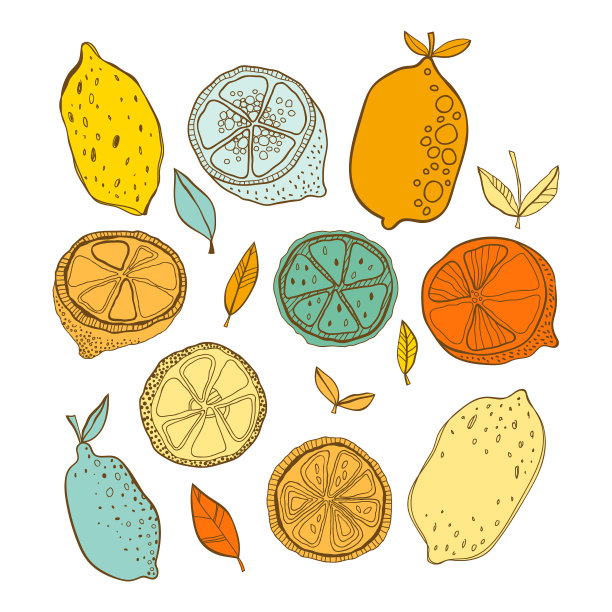 柠檬水果涂鸦图片下载