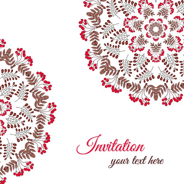 贺卡装饰红浆果图片下载