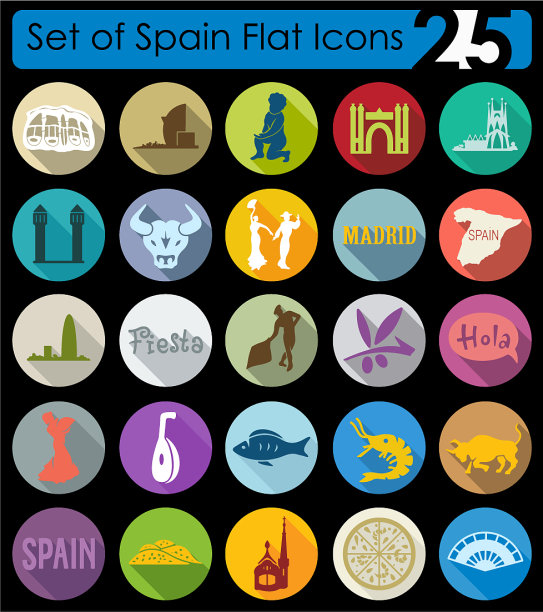 西班牙图标套装图片下载