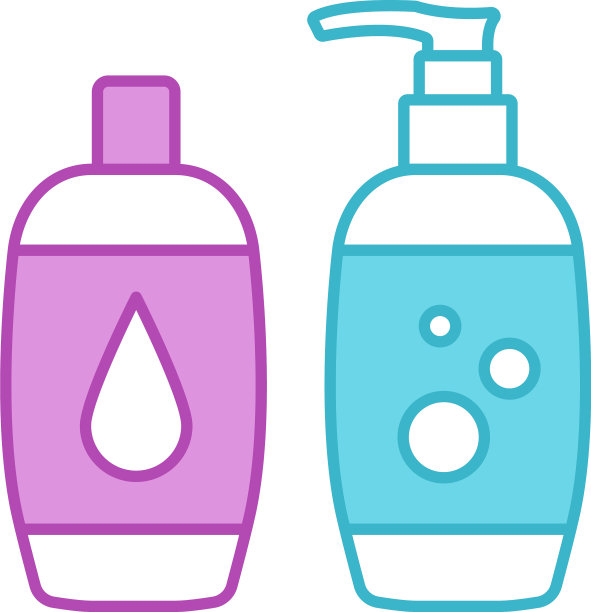 洗发水和沐浴泡沫颜色图标图片下载
