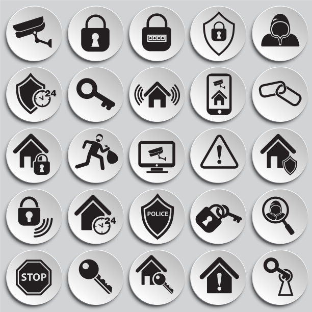 家庭安保设置在车牌背景上图片下载