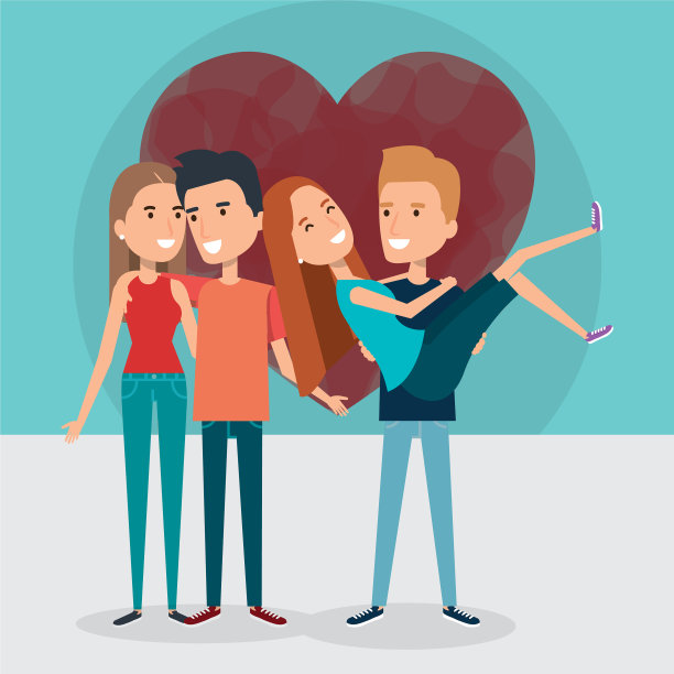 一群有情人，情侣心连心图片下载