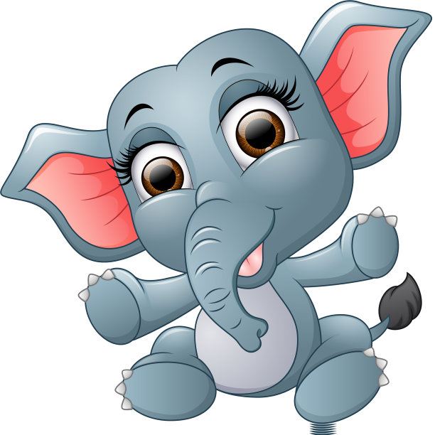 可爱快乐的大象卡通图片下载