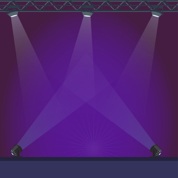 空荡荡的舞台，蓝色的灯光图片下载