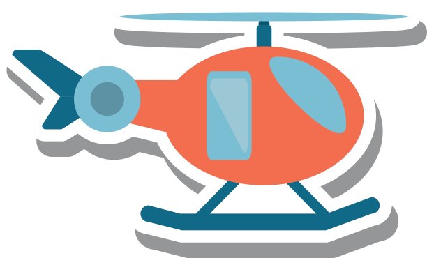 直升机飞行器飞行孤立图标图片下载