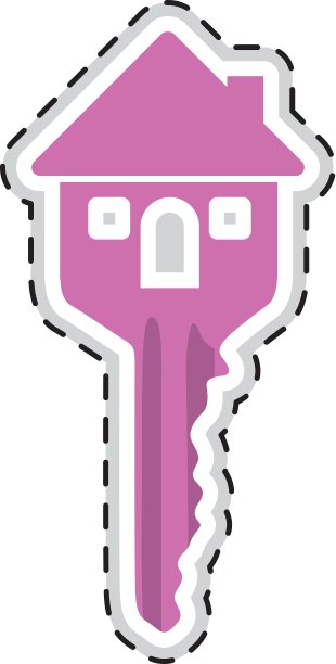 房子形状的关键图标形象图片下载