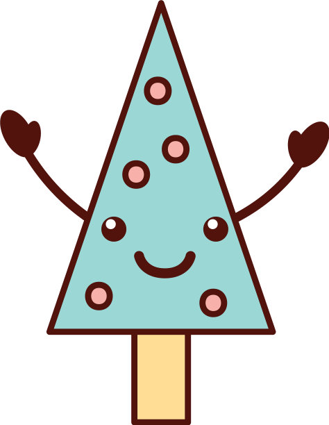 卡哇伊圣诞树松木装饰庆典图片下载