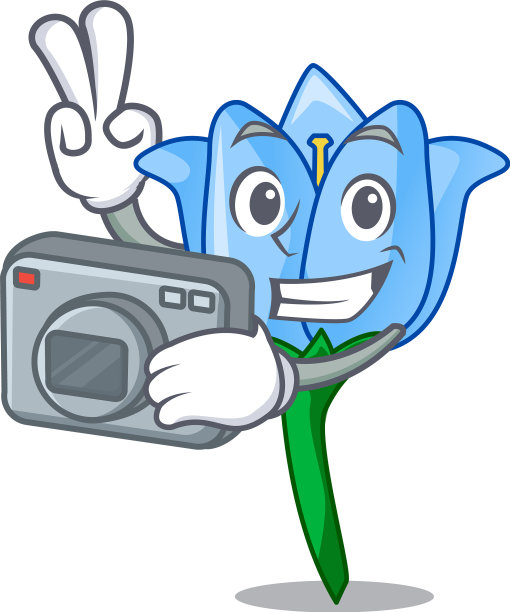 摄影师钟花卡通吉祥物图片下载