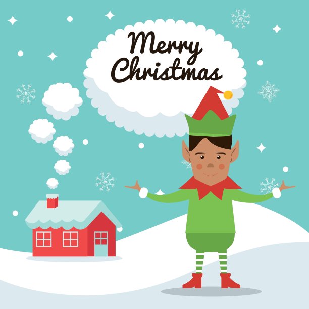 精灵卡通圣诞季设计图片下载