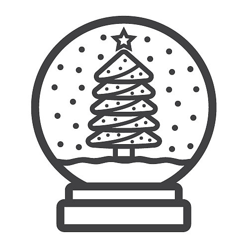 新年圣诞雪球线条图标图片下载