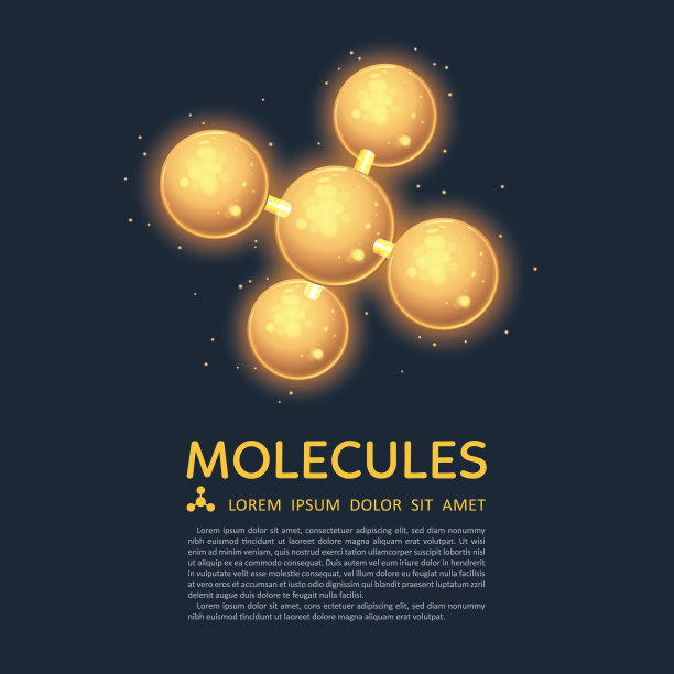 抽象分子设计金发光粒子图片下载