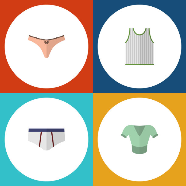 扁平图标服装内衣休闲背心套图片下载