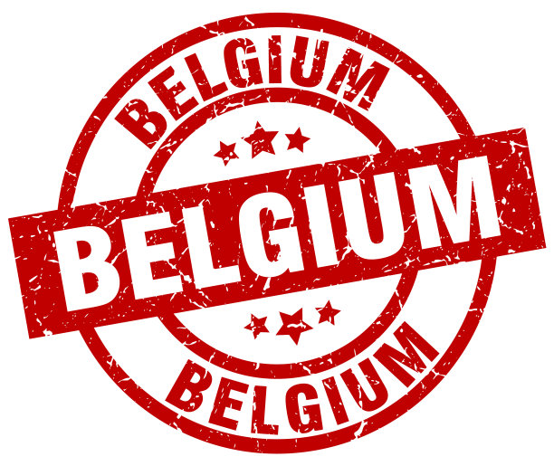 比利时红色圆形垃圾邮票图片下载