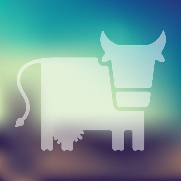 奶牛图标上模糊的背景图片下载