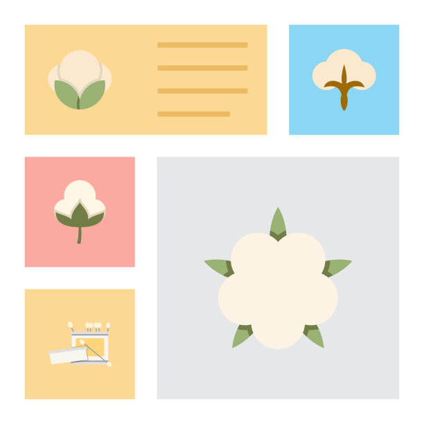 平面图标棉套花蕾棉编织和图片下载