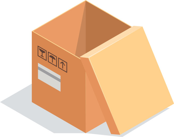 等距盒孤立在白色背景图片下载