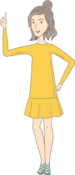 一个白人嬉皮女人伸出食指图片下载