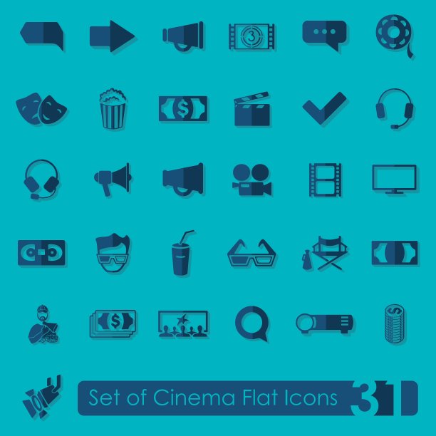 一组电影图标图片下载