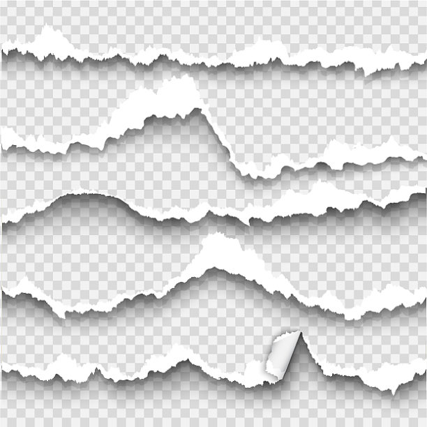 在透明背景上的一套撕破的纸图片下载