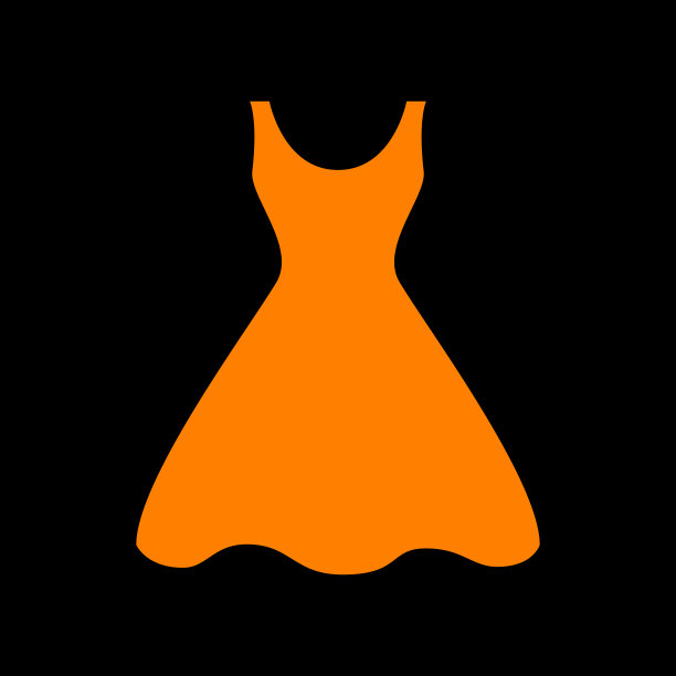 女人穿着标志橙色图标在黑色的背景图片下载