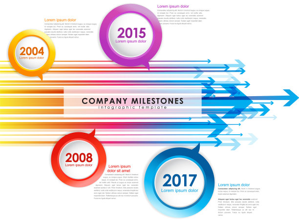 信息图表公司里程碑时间轴模板图片下载
