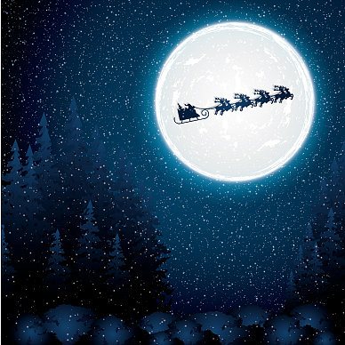 圣诞老人驾着驯鹿雪橇图片下载