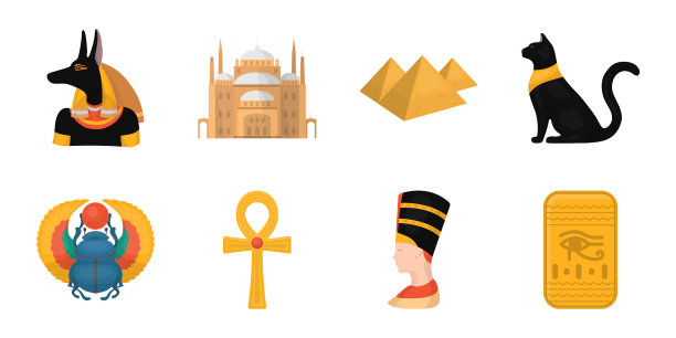 古埃及图标集设计图片下载