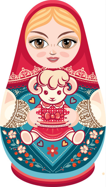 俄罗斯的头巾娃娃图片下载