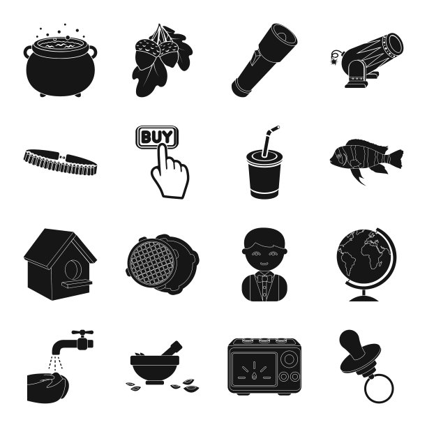 玩具魔术武器和其他黑色的网页图标图片下载