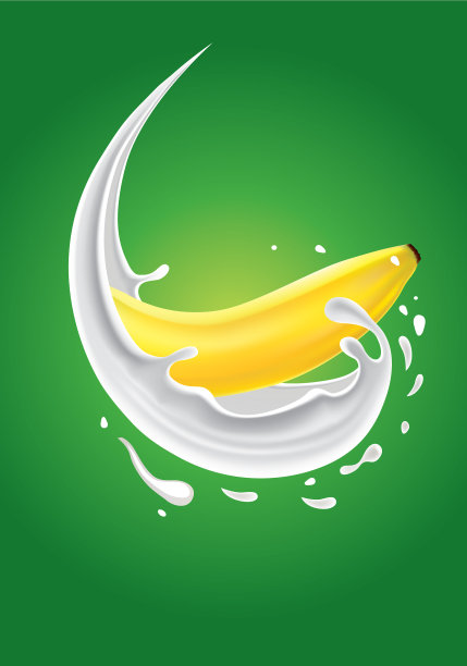 牛奶和新鲜香蕉图片下载