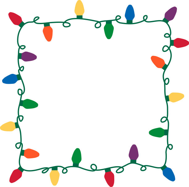 圣诞灯边境图片下载