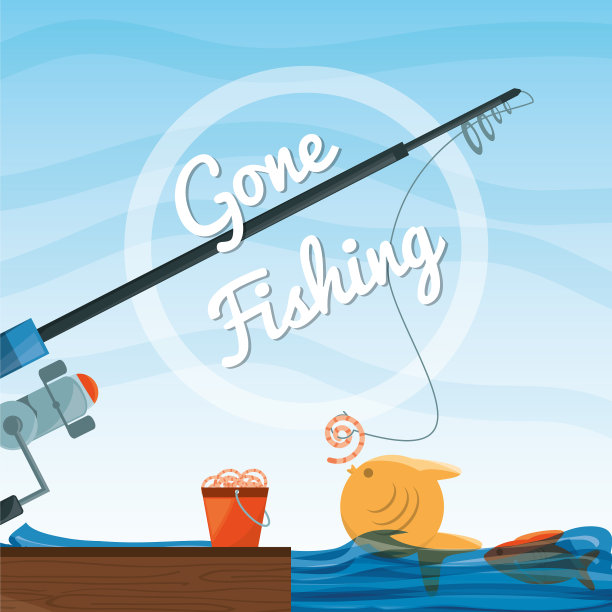 水桶和鱼竿图片下载