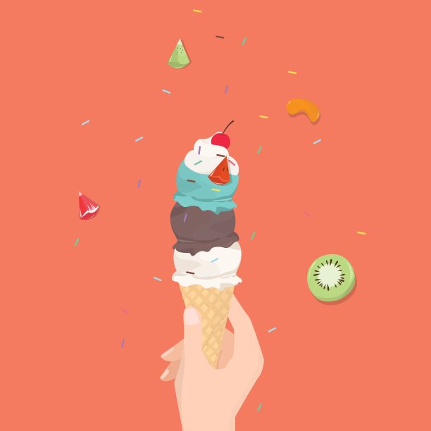 手拿冰淇淋蛋卷图片下载