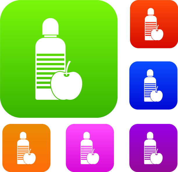 瓶装水和苹果集图片下载