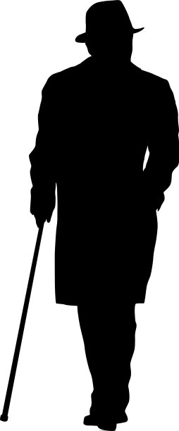 白布上残疾人的剪影图片下载